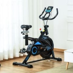 HOMCOM 13kg Flywheel Exercise Bike With iPad Holder & LCD Monitor - Black - A90-154V01