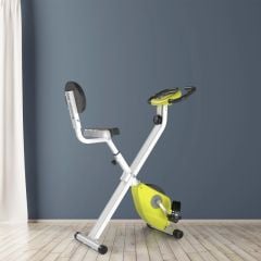 HOMCOM Exercise Bike With LCD Monitor - Yellow & White - A90-192YL