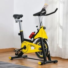 HOMCOM 6kg Flywheel Exercise Bike With LCD Display - Yellow - A90-213V01