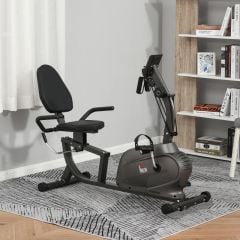 HOMCOM Recumbent Exercise Bike With LCD Monitor - Black - A90-231