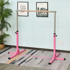 HOMCOM Height Adjustable Gymnastics Bar - Pink - A91-099PK