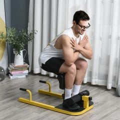 HOMCOM Squat Machine With Push Up Stand - Yellow - A91-069YL