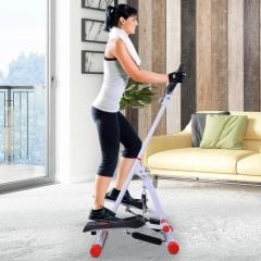 HOMCOM Foldable Step Machine With LCD Display - White & Red - A90-148