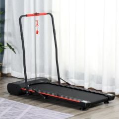 HOMCOM Foldable Treadmill With LED Display & Remote Control - Black & Red - A90-224