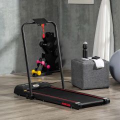 HOMCOM Foldable Walking Treadmill With LED Display - Red & Black - A90-246V70BK