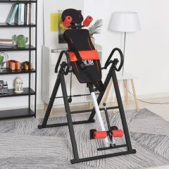 HOMCOM Gravity Inversion Table With Safety Belt - Black & Red - A91-090