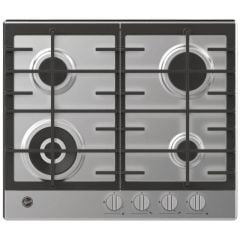 Hoover H300 HHG6BF4K3X 60cm Gas Hob - Stainless Steel - Front
