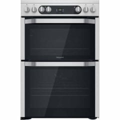 Hotpoint HDM67V9HCX/UK Free Standing 60cm Electric Double Cooker - Stainless Steel - Front View