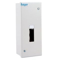 Hager Steel Enclosure 4 Module 1 Row - White - IU4