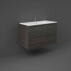 Rak Joy Cloakroom Vanity Unit 100cm - Moka Walnut - JOYWH100MOK