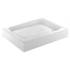 Just Trays Merlin Rectangular Shower Tray 1000x800mm With 4 Upstands - White - AS1080M140