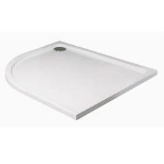 Just Trays Fusion Left Hand Offset Quadrant Shower Tray 1000x800mm - White - F1080LQ100