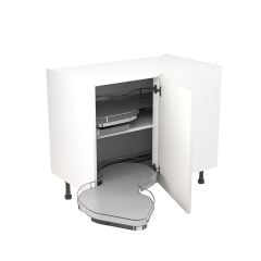 Kitchen Kit Slab 1000mm Blind Corner Base Cabinet With Nuvola Dual Handed Pull Out - White - FKKF0065