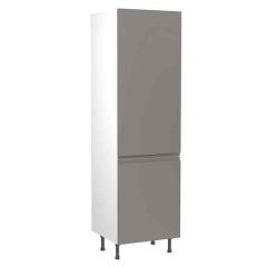 Kitchen Kit J-Pull 600mm Tall Larder Cabinet - Super Gloss - Dust Grey -  FKKJ0334