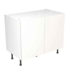 Kitchen Kit Value Slab 1000mm Base Cabinet - Standard Matt - White - Flatpacked - FKKM1008