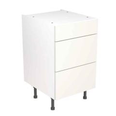 Kitchen Kit Value Slab 500mm 3 Drawer Base Cabinet - Standard Matt - White - FKKM1041