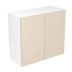 Kitchen Kit Rigid Slab 800mm Wall Cabinet - Super Gloss - Cashmere - Pre-Assembled - RKKF0138