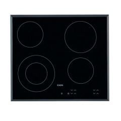 AEG HK624010FB 60cm Ceramic Hob - Black - Induction Rings And Touch Functions Top View