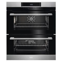 AEG DUK731110M B/I Double Electric Oven - Stainless Steel - Clear Front Top And Bottom View