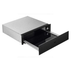 AEG KDK911424T 14cm Warming Drawer - Matt Black - Open Drawer Inner Base Front Side View