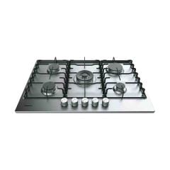 Hotpoint PPH 75P DF IX UK 75cm Gas Hob - Stainless Steel - Flat Base Front Top View