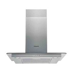 Hotpoint PHFG6.4FLMX 60cm Flat Glass Chimney Hood - Stainless Steel - Mounted Front View