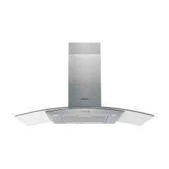 Hotpoint PHGC9.4FLMX 90cm Curved Glass Chimney Hood - Stainless Steel - Mounted Front View