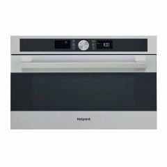 Hotpoint MD 554 IX H Built-In Microwave & Grill - Stainless Steel - Front Closed View