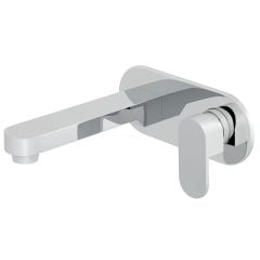 Vado Life 2 Hole Basin Mixer Single Lever With 230Mm Spout Wall Mounted With Oval Back Plate - Chrome - LIF-109S/A-C/P