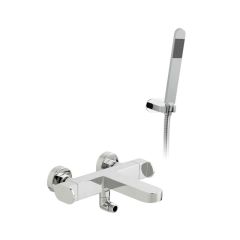 Vado Life Thermostatic Bath Wall Mounted Bath Shower Mixer with Shower Kit - LIF-123T+K-CP
