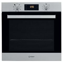 Indesit Aria IFW 6340 IX UK Built-In Single Electric Oven - Stainless Steel - Closed Front View