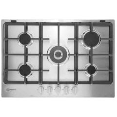 Indesit THP 751 W/IX/I 75cm Gas Hob - Stainless Steel - Flat Base Top View
