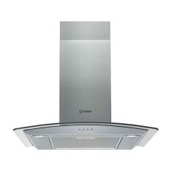 Indesit IHGC 6.5 LM X 60cm Chimney Hood - Stainless Steel - Mounted Front View
