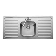 Leisure Linear 1 Bowl 1160x508mm Inset Kitchen Sink with Double Drainer - LR11601TH/