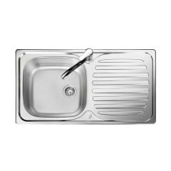 Leisure Linear 1 Bowl 860x435mm Inset Kitchen Sink with Reversible Drainer - LR860/NC