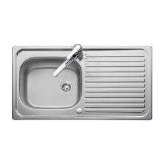 Leisure Linear 1 Bowl 950x508mm Inset Kitchen Sink with Reversible Drainer (0.6mm Gauge) - LR9501/
