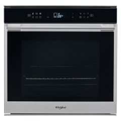 Whirlpool W7 OM4 4BPS1 P BuiIt In Single Pyrolytic Oven - Black & St/Steel - Closed Front View