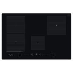Whirlpool WF S3977 NE 77cm Induction Hob - Black - Induction Zones Top  View
