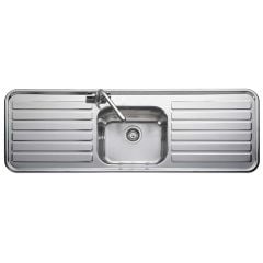 Leisure Luxe 1 Bowl 1500x500mm Inset Kitchen Sink with Double Drainer & Waste Kit - LX155/