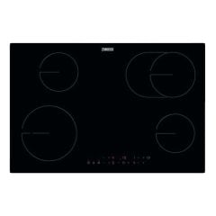 Zanussi ZHRN883K 80cm Electric Hob - Black - Induction Rings And Touch Controls Panel Top View