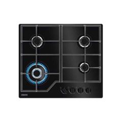 Zanussi ZGGN645K 60cm Gas on Glass Hob - Black - Gas On Outlets And Grills Top View