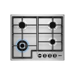 Zanussi ZGNN645X 60cm Gas Hob - Stainless Steel - Top Gas On And Control Panel View