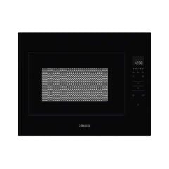 Zanussi ZMBN4SK B/I Black Glass Microwave - Black - Front Closed Mesh Microwave Door Display And Control Panel View