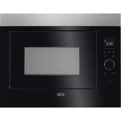 AEG MBE2658SEM Built In Microwave - Black & Stainless Steel - Front Display View