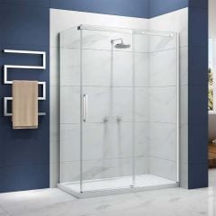 Merlyn Ionic Essence Hinge Shower Door & Inline Side Panel 800mm - A0107G0