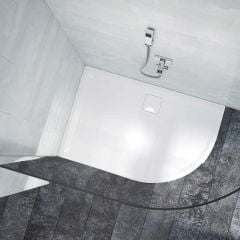 Merlyn Level 25 Quadrant Shower Tray with 90mm Fast Flow Waste & Cover - White - 900 x 900mm - L90Q