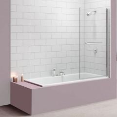 Merlyn Single Square Hinged Bath Screen 800 x 1500mm - MB10