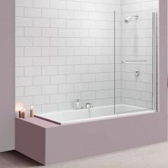 Merlyn Single Square Hinged Bath Screen 800 x 1500mm - MB10