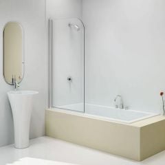 Merlyn Single Curved Panel Bath Screen 800 x 1500mm - MB11