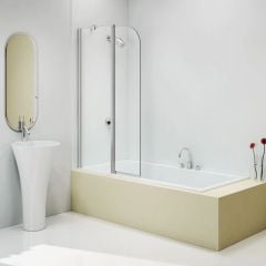 Merlyn Two Panel Round Top Hinged Bath Screen 900 x 1500mm - MB3C